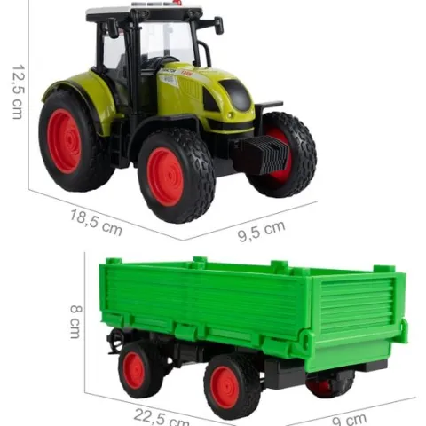 Traktor Rolniczy Farmera Z Przyczepą Interaktywny Światło Dźwięk