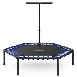 Trampolina fitness z uchwytem 127 cm Neo-Sport - sześciokątna niebieska