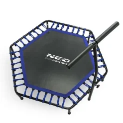 Trampolina fitness z uchwytem 127 cm Neo-Sport - sześciokątna niebieska