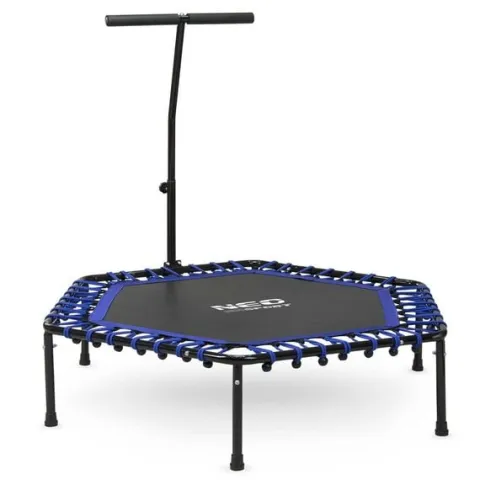 Trampolina fitness z uchwytem 127 cm Neo-Sport - sześciokątna niebieska
