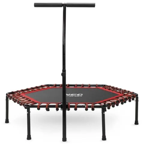 Trampolina fitness z uchwytem 127 cm Neo-Sport - sześciokątna czerwona