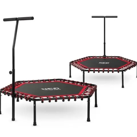 Trampolina fitness z uchwytem 127 cm Neo-Sport - sześciokątna czerwona