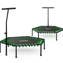 Trampolina fitness z uchwytem 127 cm Neo-Sport - sześciokątna zielona