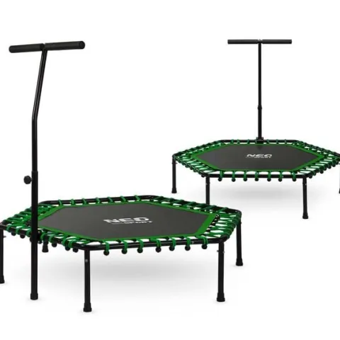 Trampolina fitness z uchwytem 127 cm Neo-Sport - sześciokątna zielona