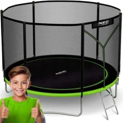 Trampolina ogrodowa 8ft/252cm z siatką zewnętrzną i drabinką Neo-Sport
