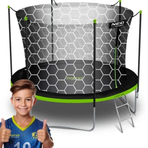 Trampolina ogrodowa 6ft/183cm z siatką wewnętrzną i drabinką Neo-Sport