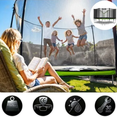Trampolina ogrodowa 15ft/465cm z siatką zewnętrzną i drabinką Neo-Sport