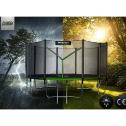 Trampolina ogrodowa 15ft/465cm z siatką zewnętrzną i drabinką Neo-Sport