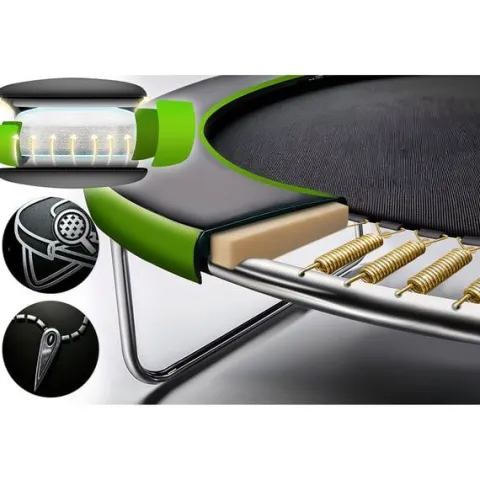 Trampolina ogrodowa 15ft/465cm z siatką zewnętrzną i drabinką Neo-Sport