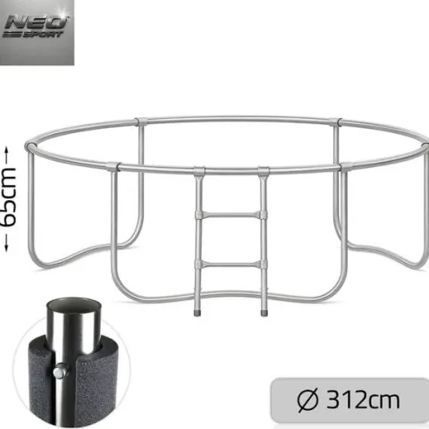 Trampolina ogrodowa 10ft/312cm z siatką zewnętrzną i drabinką Neo-Sport