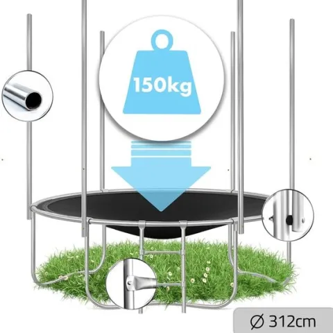 Trampolina ogrodowa 10ft/312cm z siatką zewnętrzną i drabinką Neo-Sport