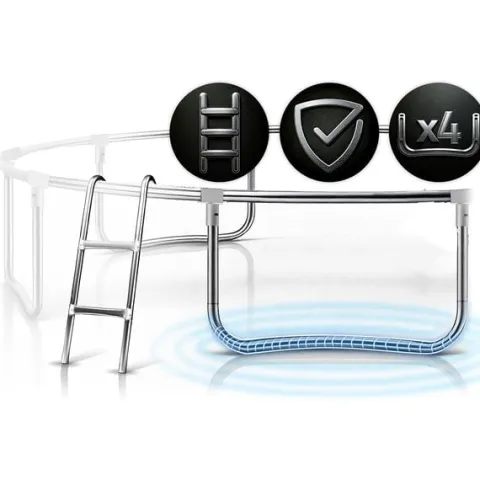 Trampolina ogrodowa 13ft/404cm z siatką zewnętrzną i drabinką Neo-Sport