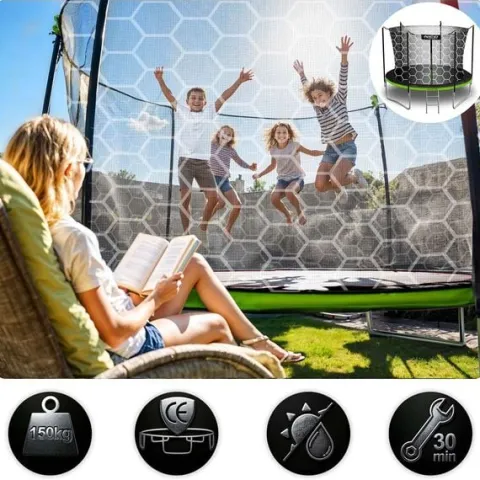 Trampolina ogrodowa 10ft/312cm z siatką wewnętrzną i drabinką Neo-Sport