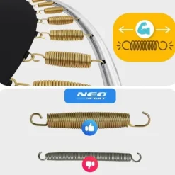 Trampolina ogrodowa 12ft/374cm z siatką wewnętrzną i drabinką Neo-Sport