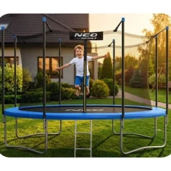 Trampolina ogrodowa 12ft/374cm z siatką wewnętrzną i drabinką Neo-Sport