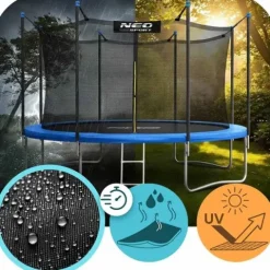 Trampolina ogrodowa 14ft/435cm z siatką wewnętrzną i drabinką Neo-Sport