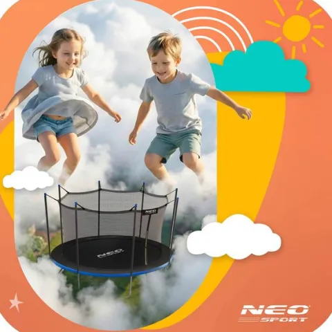 Trampolina ogrodowa 15ft/465cm z siatką wewnętrzną i drabinką Neo-Sport