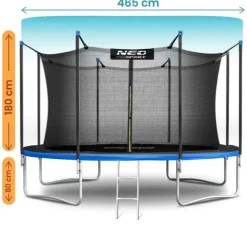 Trampolina ogrodowa 15ft/465cm z siatką wewnętrzną i drabinką Neo-Sport