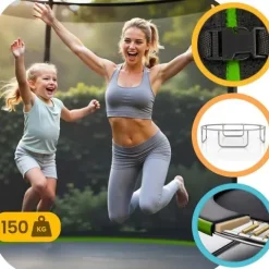 Trampolina ogrodowa 12ft/374cm z siatką wewnętrzną i drabinką Neo-Sport