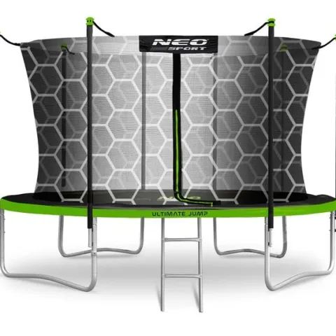 Trampolina ogrodowa 12ft/374cm z siatką wewnętrzną i drabinką Neo-Sport