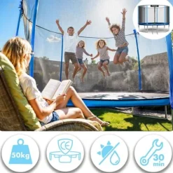 Trampolina ogrodowa 6ft/183cm z siatką zewnętrzną i drabinką Neo-Sport