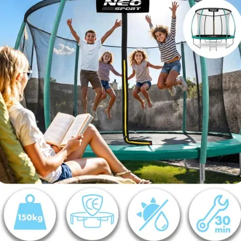 Trampolina ogrodowa profilowana 14ft/435cm z siatką wewnętrzną Neo-Sport