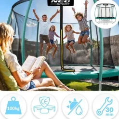 Trampolina ogrodowa profilowana 8ft/252cm z siatką wewnętrzną Neo-Sport