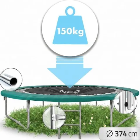Trampolina ogrodowa profilowana 12ft/374cm z siatką wewnętrzną Neo-Sport