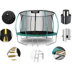 Trampolina ogrodowa profilowana 12ft/374cm z siatką wewnętrzną Neo-Sport