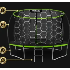 Trampolina ogrodowa profilowana 12ft/374cm z siatką wewnętrzną Neo-Sport