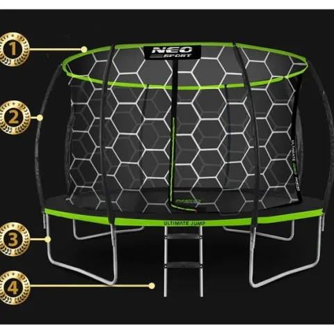 Trampolina ogrodowa profilowana 12ft/374cm z siatką wewnętrzną Neo-Sport