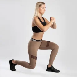Trec - Leginsy damskie TW LEGGINGS TRECGIRL 030 DUAL MESH CARAMEL L