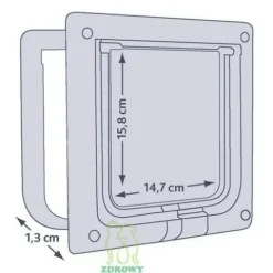 TRIXIE Klapka do drzwi przejścia dla kota magnetyczna brązowa 14,7x15,8cm
