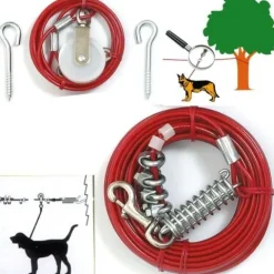 TRIXIE mocna linka lina stalowa x2 smycz psa z amortyzatorem do 45kg 3m+15m