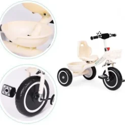 TRÓJKOŁOWY ROWEREK ECOTOYS DLA DZIECI OD 12 MSC STALOWY
