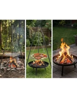 TRÓJNÓG Z RUSZTEM GRILL OGRODOWY DO PALENISK 50cm 150cm OGNISKA 1