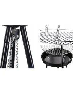 TRÓJNÓG Z RUSZTEM GRILL OGRODOWY DO PALENISK 50cm 150cm OGNISKA 1