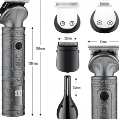 TRYMER GOLARKA DO STRZYŻENIA GOLENIA BRODY WŁOSÓW ZESTAW XXL USB 16W1