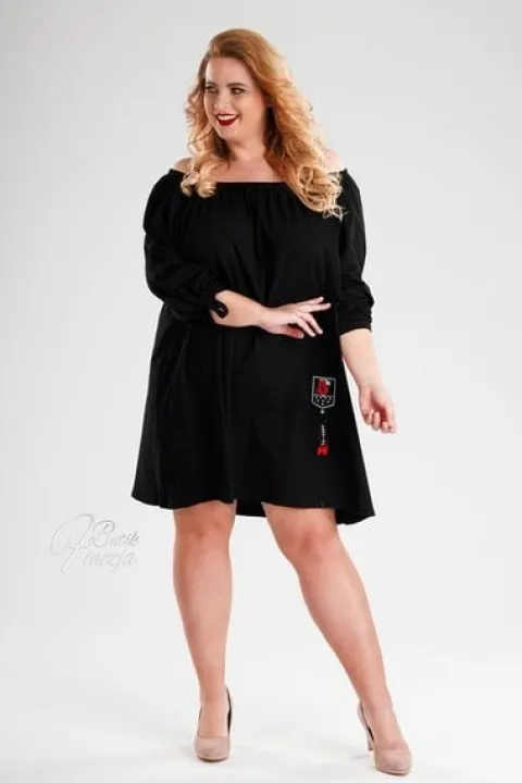 Tunika oversize sukienka czarna plus size