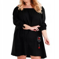 Tunika oversize sukienka czarna plus size