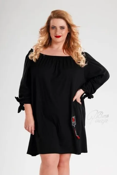 Tunika oversize sukienka czarna plus size