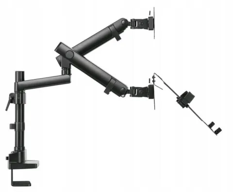 Uchwyt na monitor 8kg i laptop 4,5kg montaż zacisk długie ramię VESA