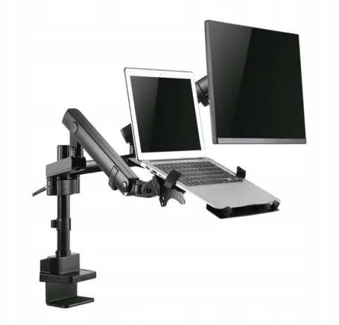 Uchwyt na monitor 8kg i laptop 4,5kg montaż zacisk długie ramię VESA
