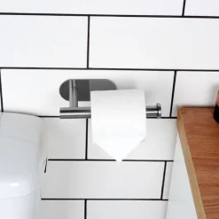 Uchwyt na Papier Toaletowy Ścienny Samoprzylepny Wieszak Łazienkowy Srebrny