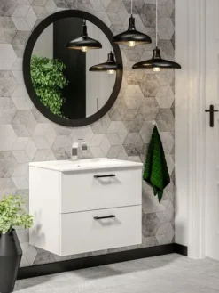 Umywalka Alto 60 wpuszczana w blat, kwadratowa, biała