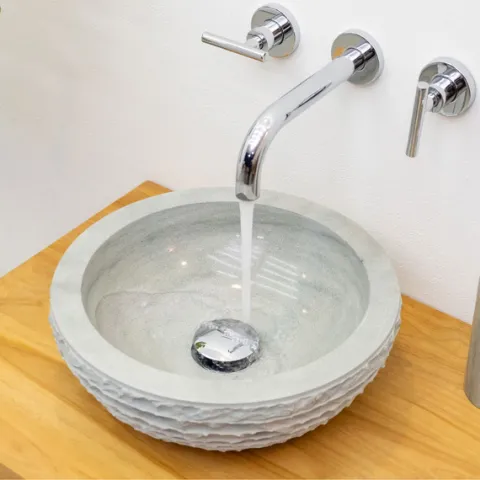 Umywalka łazienkowa z piaskowca zielona 34 cm zlew