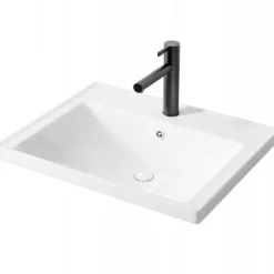 UMYWALKA CERAMICZNA BIAŁA WPUSZCZANA W BLAT PROSTOKĄTNA 52 x 41 CM