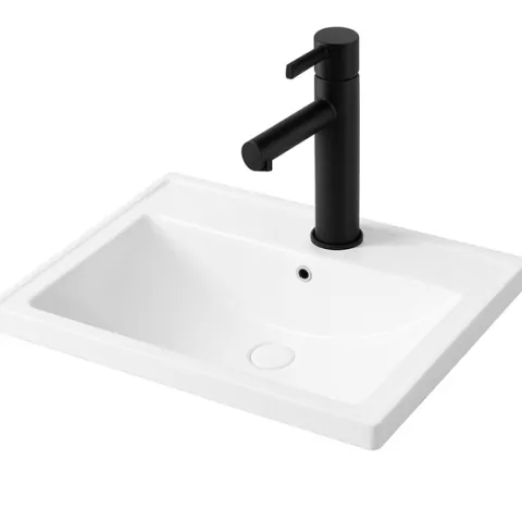 UMYWALKA CERAMICZNA BIAŁA WPUSZCZANA W BLAT PROSTOKĄTNA 52 x 41 CM