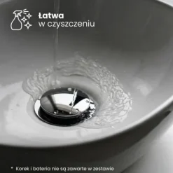 Umywalka Nablatowa Ceramiczna Owalna Połysk 41 cm Biała Stawiana OVALIS