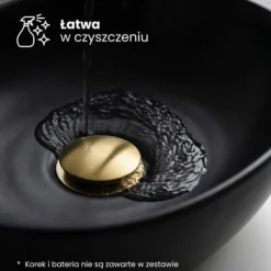 Umywalka Nablatowa Ceramiczna Owalna 41 cm Czarna Matowa Stawiana OVALIS